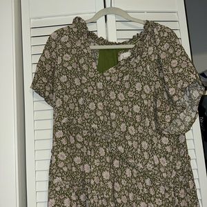 Anthro Green Summer Dress swing dress